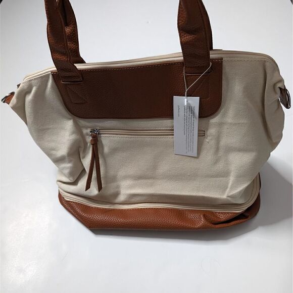 Graf Lantz Carry-On Travel Weekender Tote Bag Tan - Picture 2 of 7